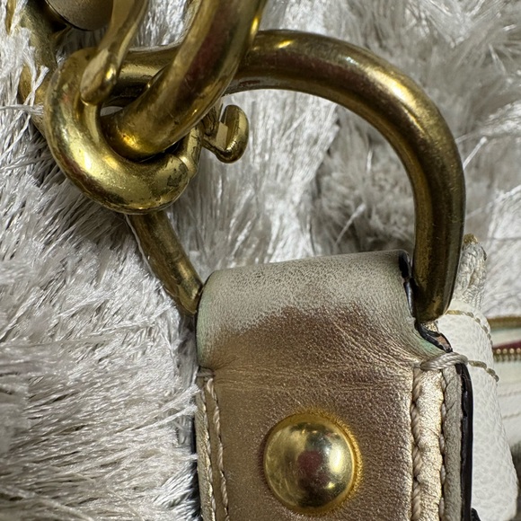 Coach White Plaid Crossbody Shoulder Bag with Multicolor Stripes - Picture 11 of 16